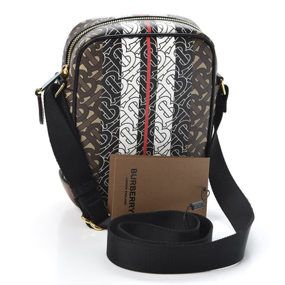 Burberry E-Canvas Monogram Stripe Thornton Messenger Bag Bridle Brown 2 of 8