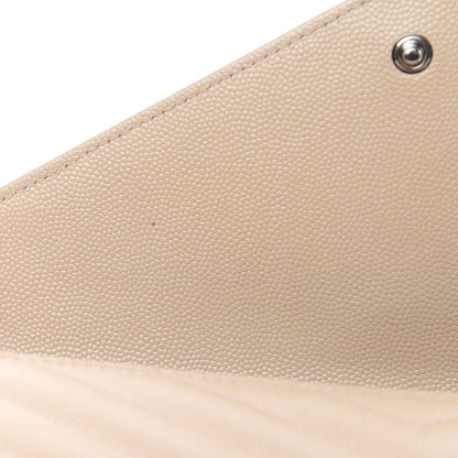 Saint Laurent Grain De Poudre Matelasse Chevron Monogram Chain Wallet Nude Powder 9 of 9