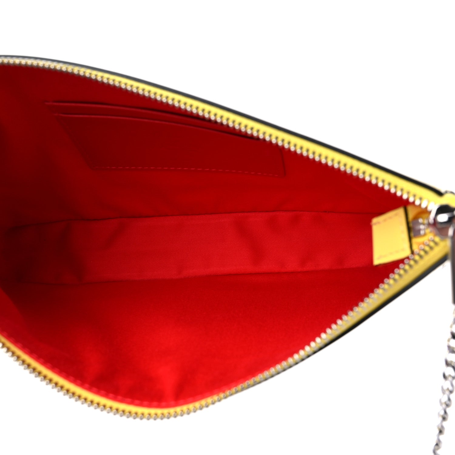 Christian Louboutin Patent Loubila Chain Clutch Yellow 5 of 9