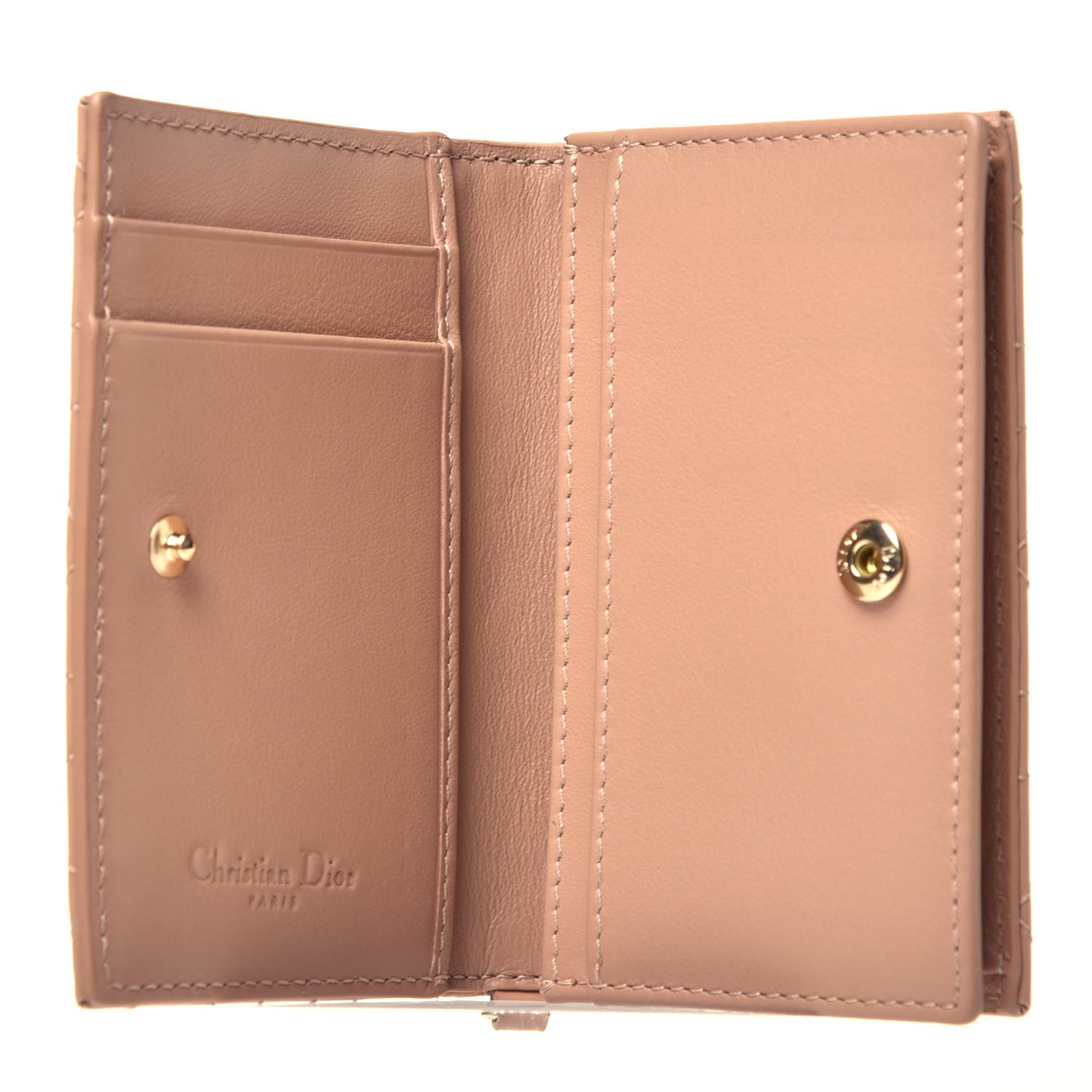 Christian Dior Patent Cannage Small Lady Dior Flap Card Holder Rose De Vents 5 of 7