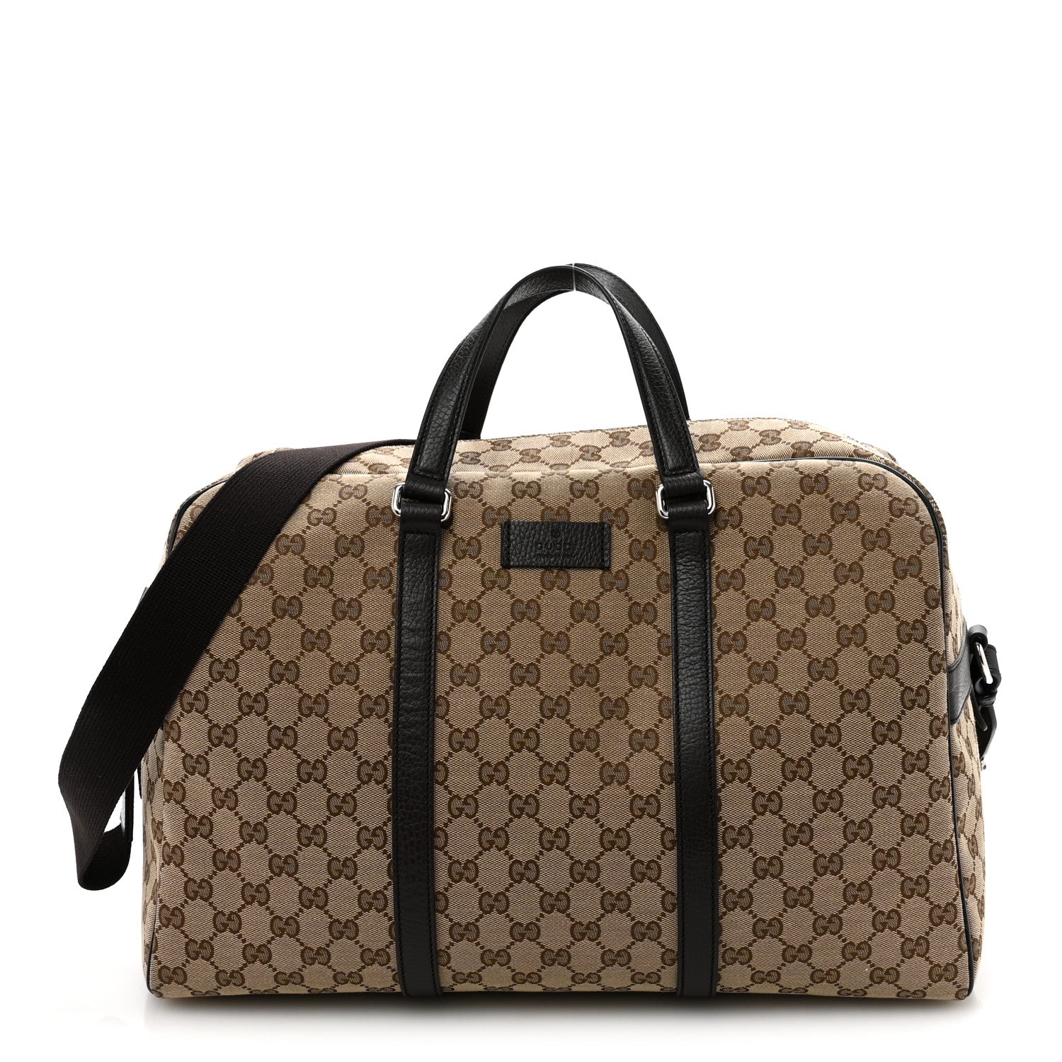 Gucci Monogram Dollar Calfskin Boston Duffle Bag Beige Ebony Testa di Moro Marrone Scuro 1 of 13