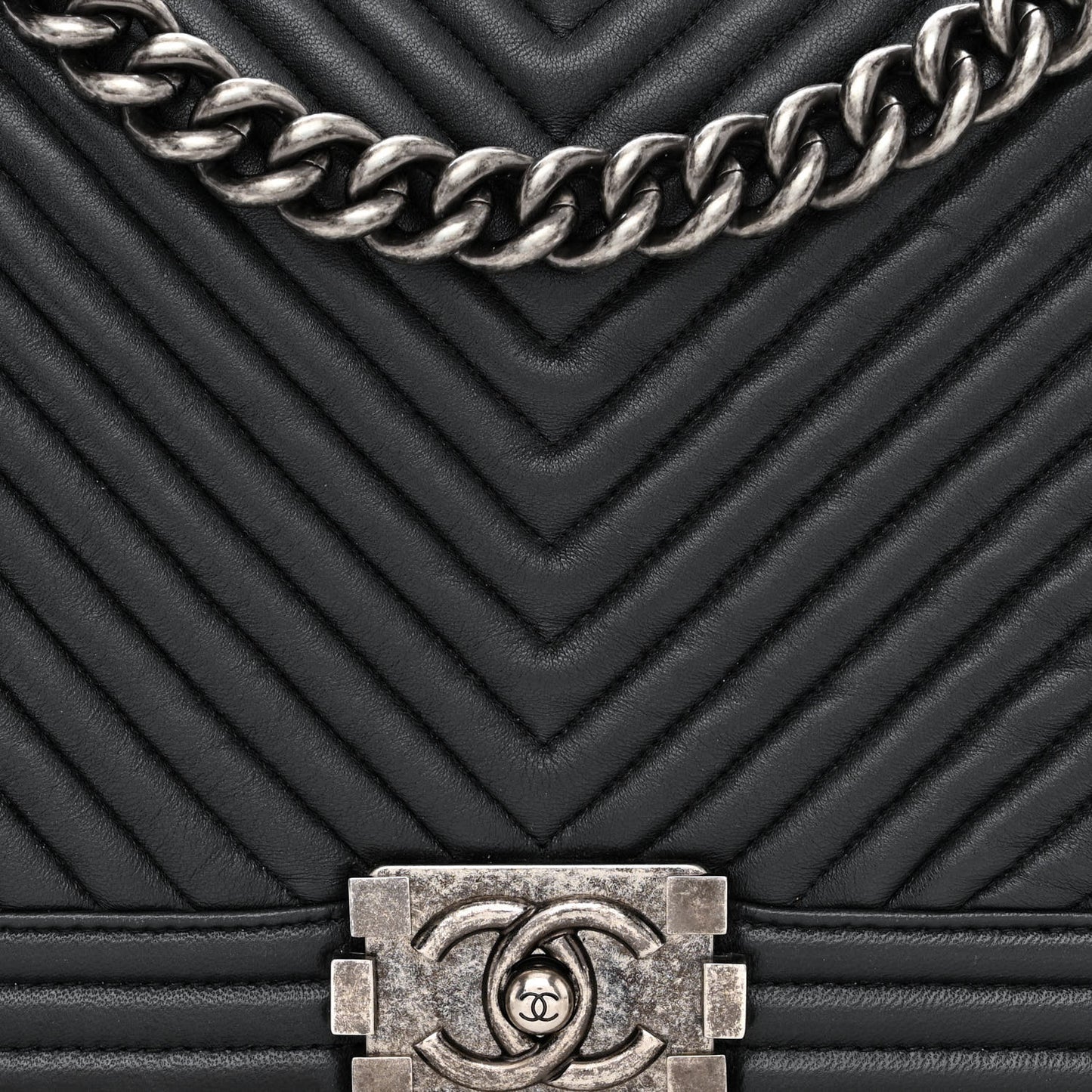 Calfskin Chevron Quilted New Medium Boy Flap