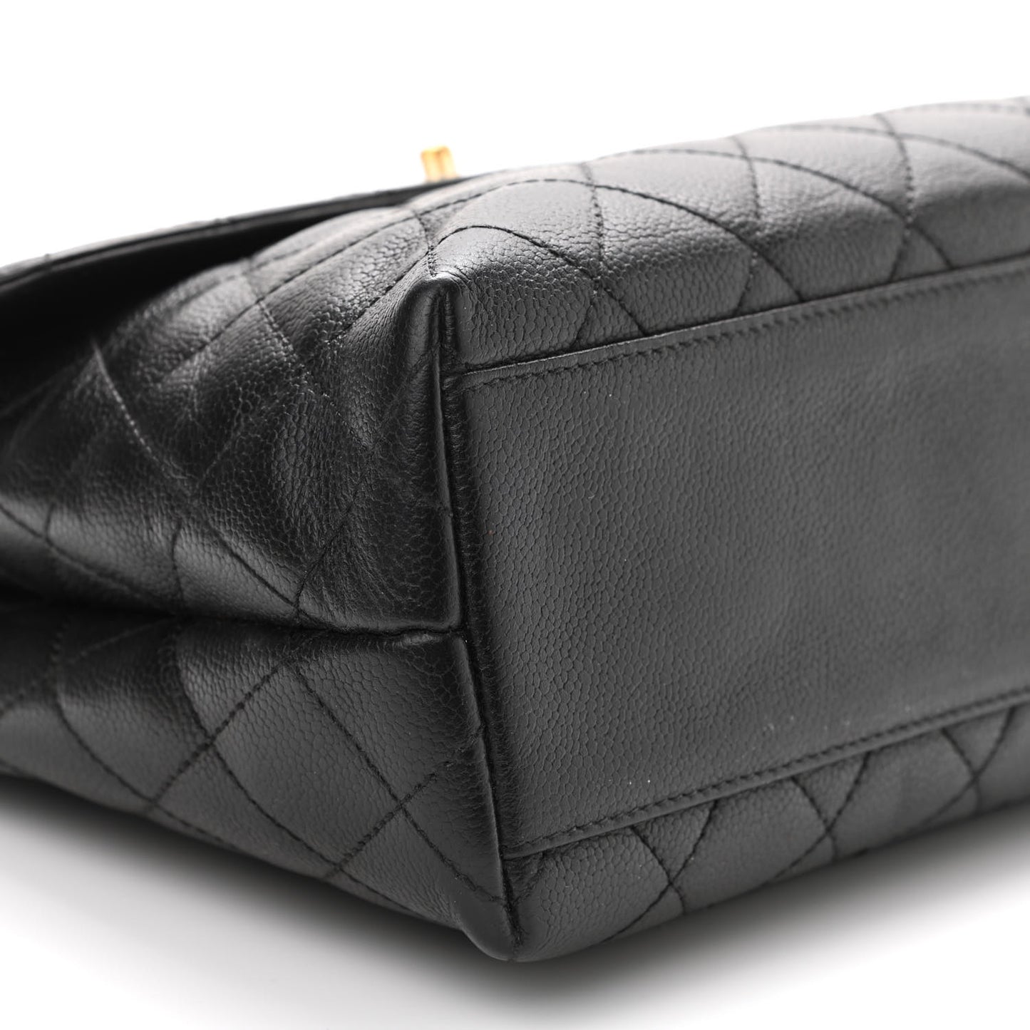 Caviar Quilted Jumbo Kelly Flap Black