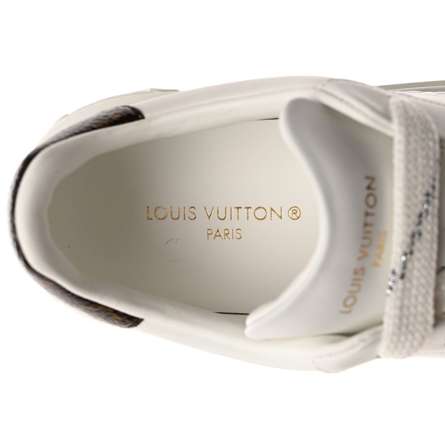Louis Vuitton Calfskin Monogram Debossed Time Out Sneakers 36 White Silver 6 of 9