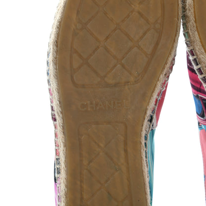 Chanel Fabric Patent CC Espadrilles Multicolor 38 Black 8 of 12