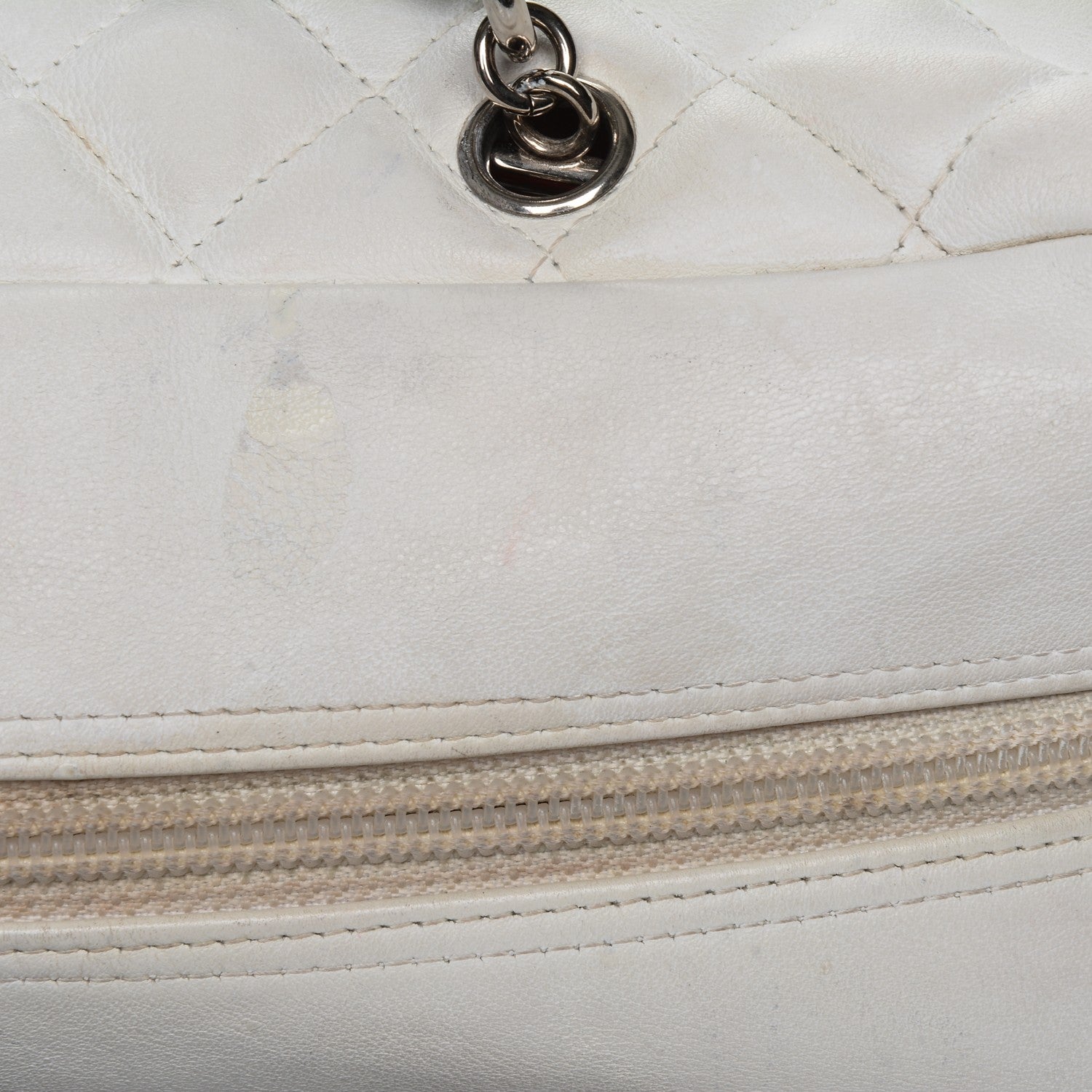 Chanel Calfskin Quilted Large Cambon Bowler White Black 16 of 19