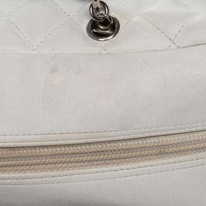 Chanel Calfskin Quilted Large Cambon Bowler White Black 16 of 19