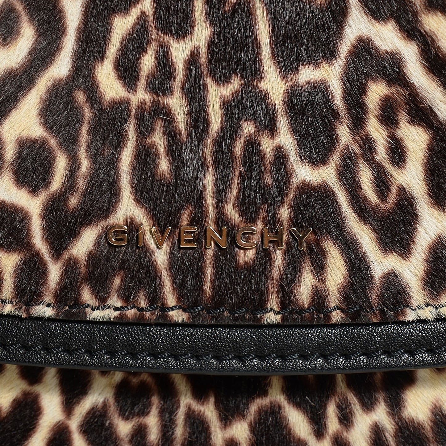 Calf Hair Leopard Print Mirte Saddle Bag
