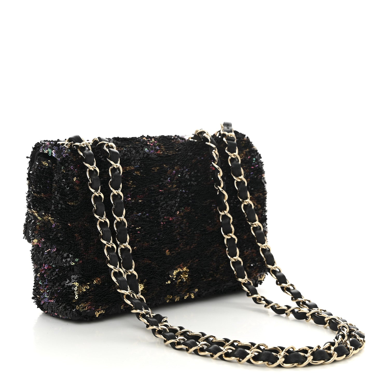 Chanel Sequin CC Small Single Flap Black Multicolor 3 of 10