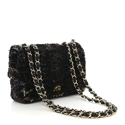 Chanel Sequin CC Small Single Flap Black Multicolor 3 of 10