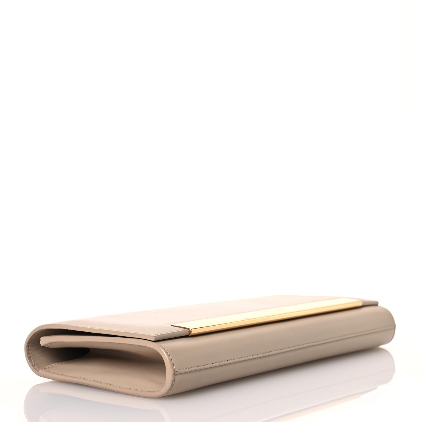 Patent Grain de Poudre Lutetia Flap Clutch Beige