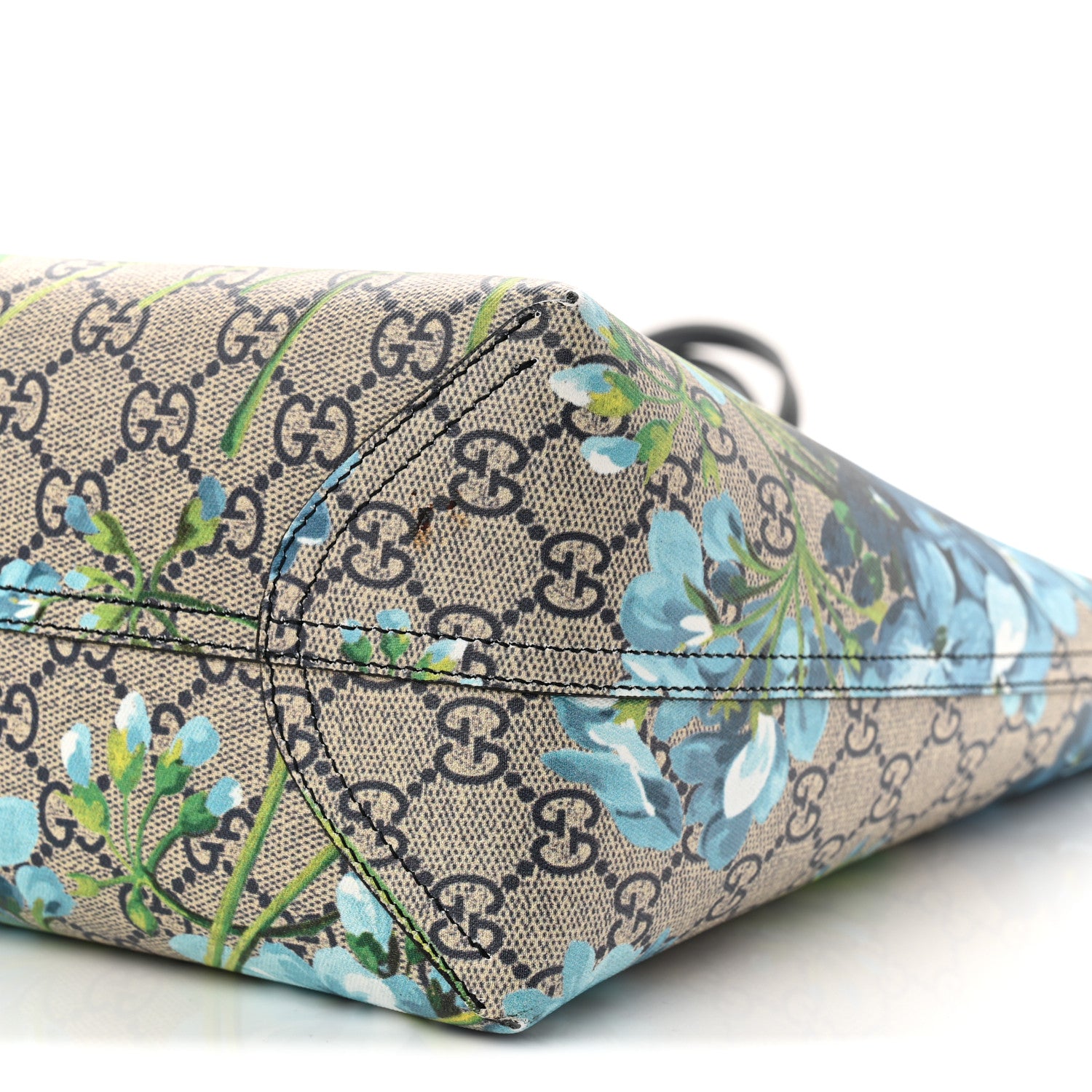 Gucci GG Supreme Monogram Blooms Medium Reversible Tote Beige Blue Navy 15 of 16