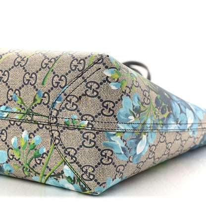 Gucci GG Supreme Monogram Blooms Medium Reversible Tote Beige Blue Navy 15 of 16