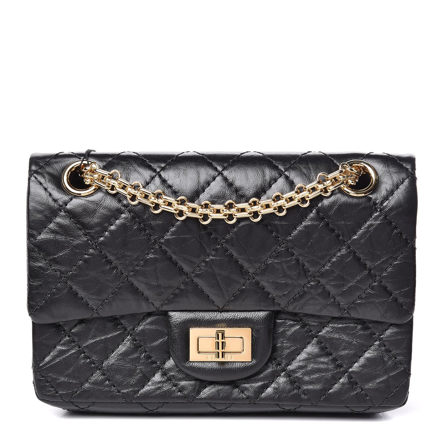 Chanel Aged Calfskin Quilted 2.55 Reissue Mini Flap Black 1 of 11