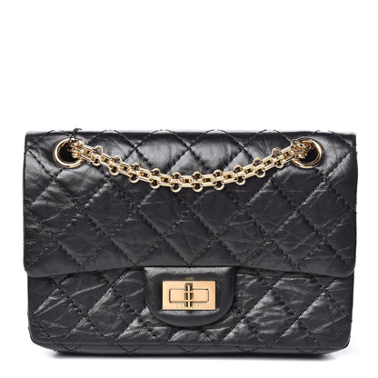 Chanel Aged Calfskin Quilted 2.55 Reissue Mini Flap Black 1 of 11
