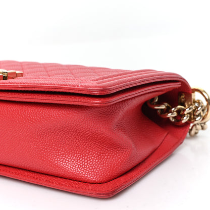 Chanel Caviar Quilted Medium Boy Flap Red 10 of 11