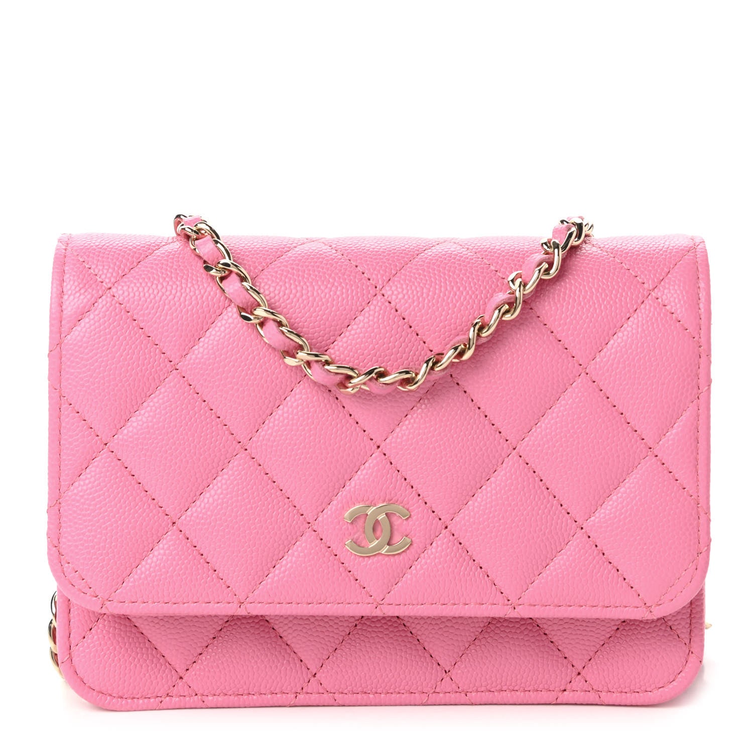 Chanel Caviar Quilted Mini Wallet On Chain WOC Pink 1 of 11
