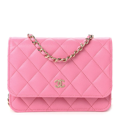 Chanel Caviar Quilted Mini Wallet On Chain WOC Pink 1 of 11