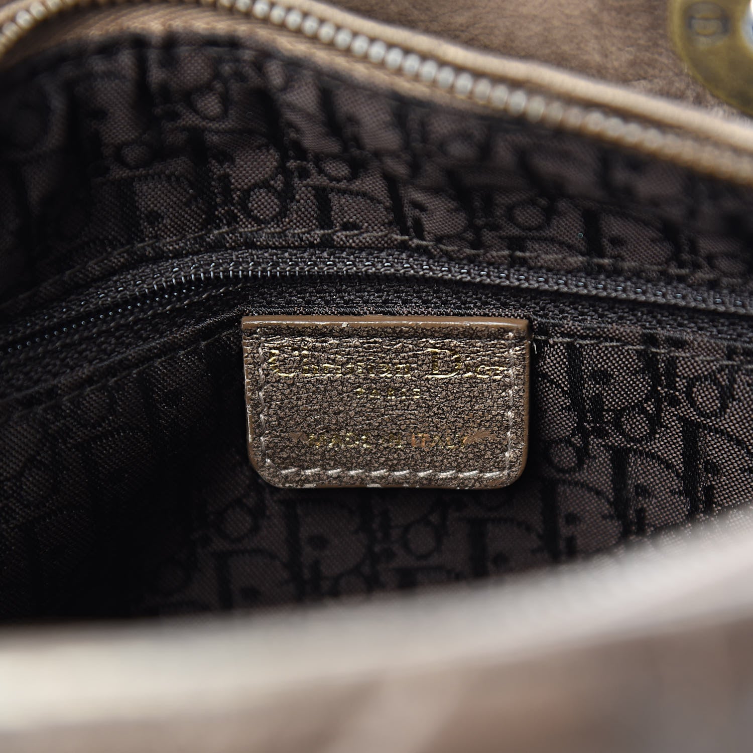 Christian Dior Metallic Lambskin Cannage Medium Lady Dior Bronze 6 of 10