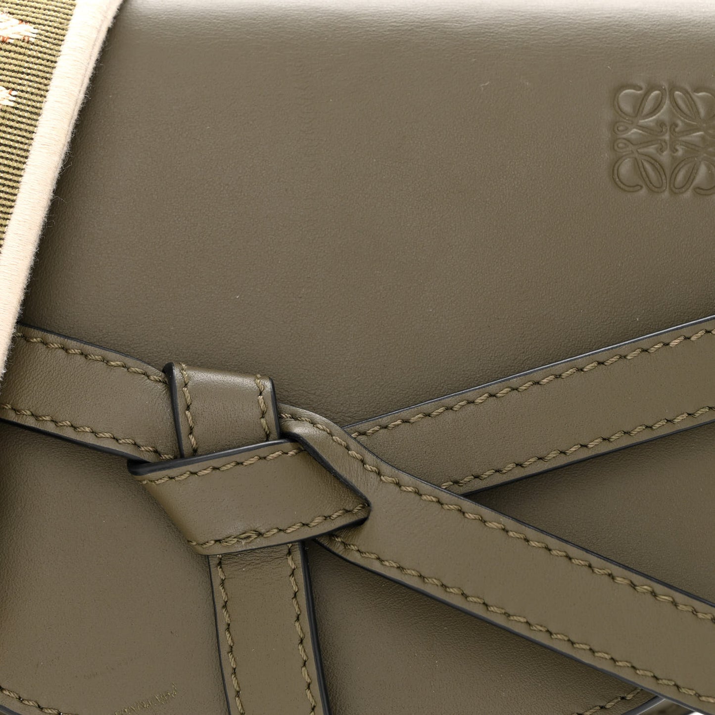 Calfskin Jacquard Mini Gate Dual Bag Autumn Green