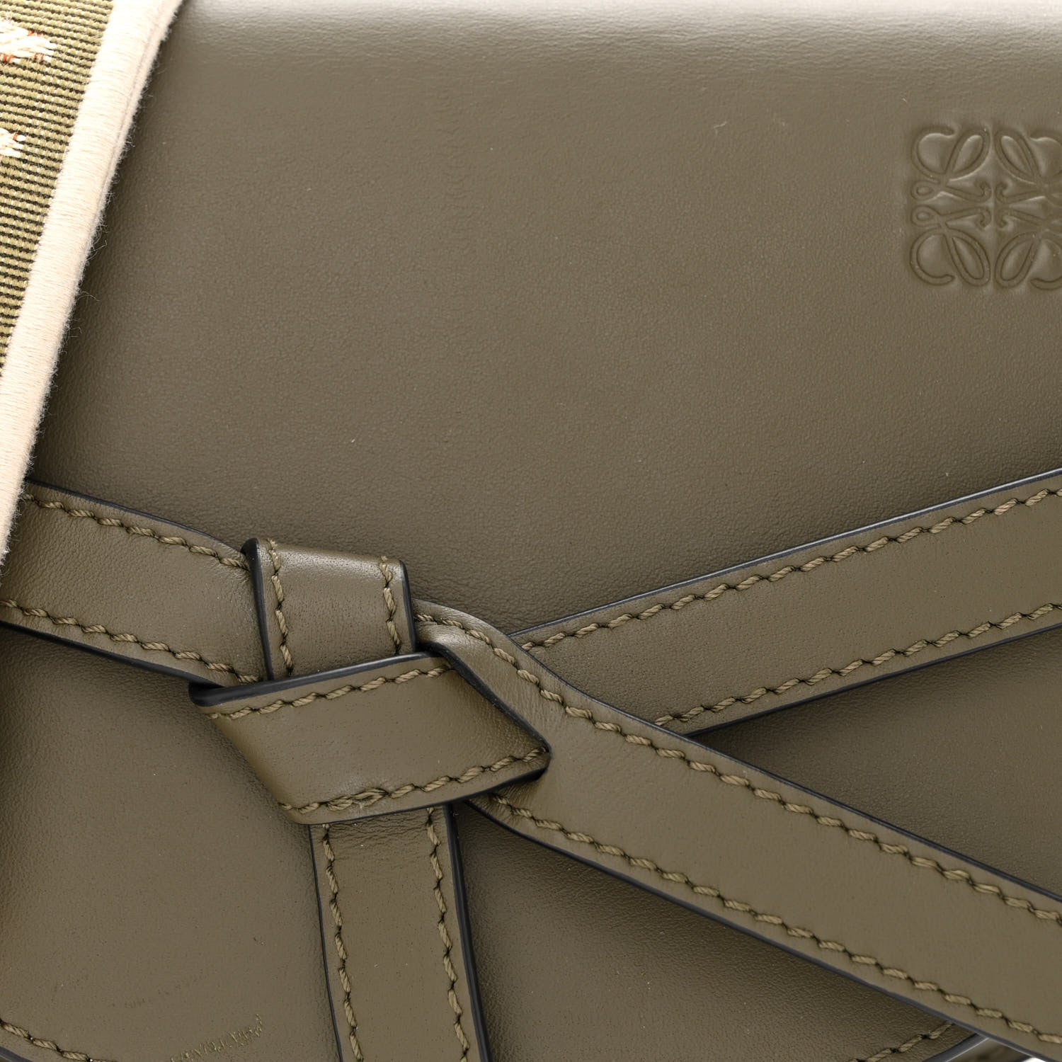 Loewe Calfskin Jacquard Mini Gate Dual Bag Autumn Green 8 of 12