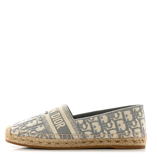 Oblique Embroidered Granville 15mm Espadrilles 39.5 Grey Stone