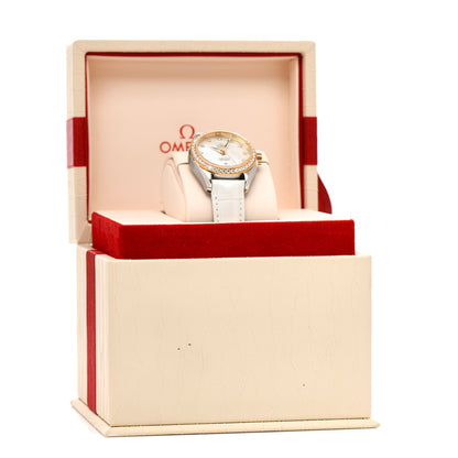 Omega Stainless Steel 18K Sedna Gold Alligator Diamond Bezel Mother of Pearl 34mm Seamaster Aqua Terra Co-Axial Chronometer Automatic Watch 231.28.34.20.55.003 5 of 5