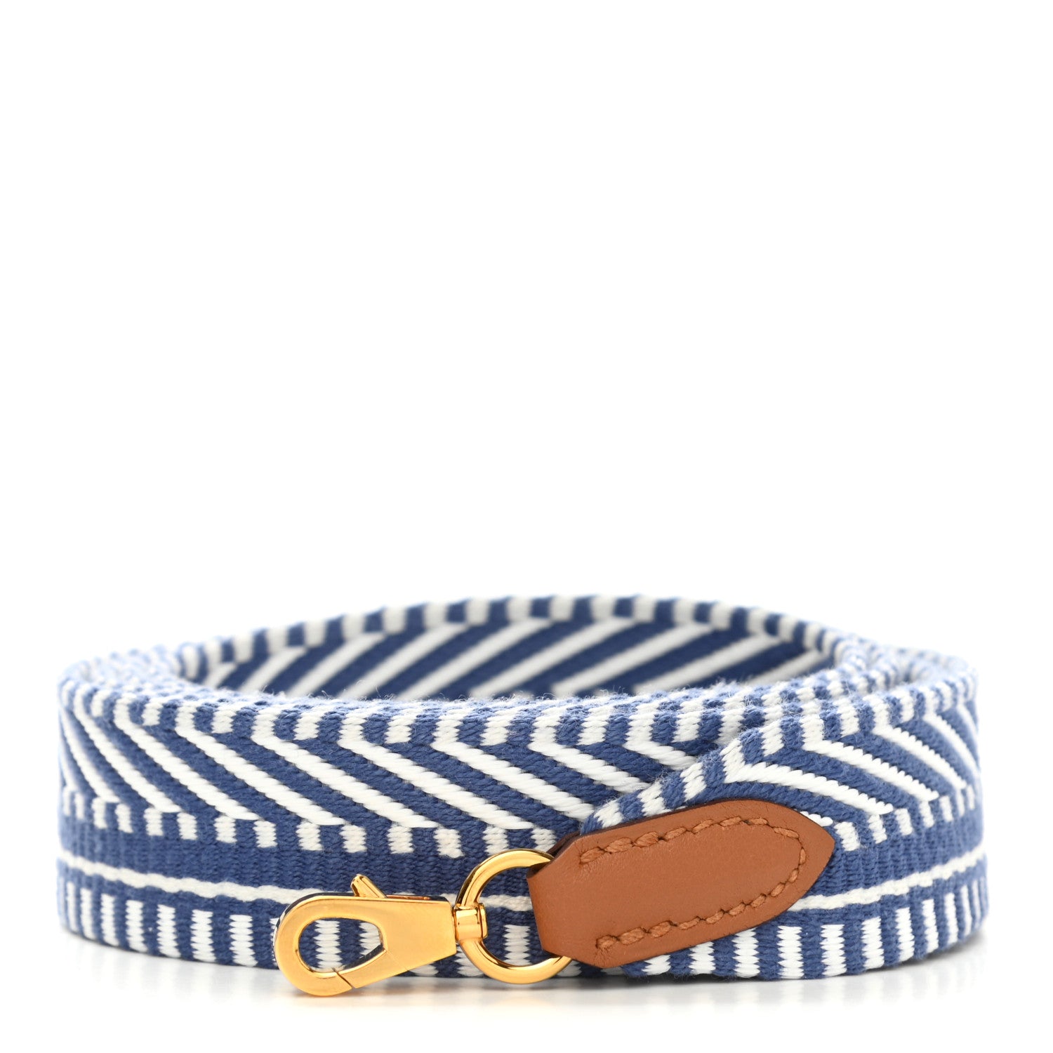 Hermes Toile Swift 25mm Sangle Cavale Shoulder Strap Ecru Bleu Brighton Gold 1 of 5