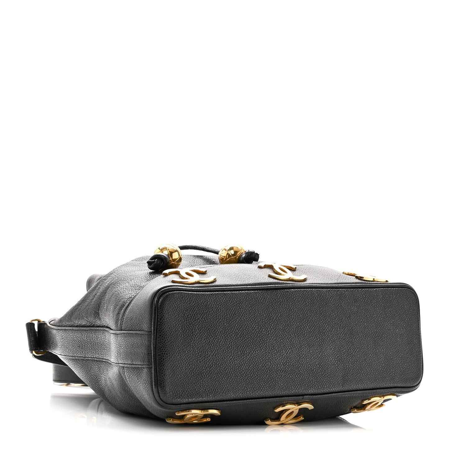 Caviar CC Drawstring Shoulder Bag Black