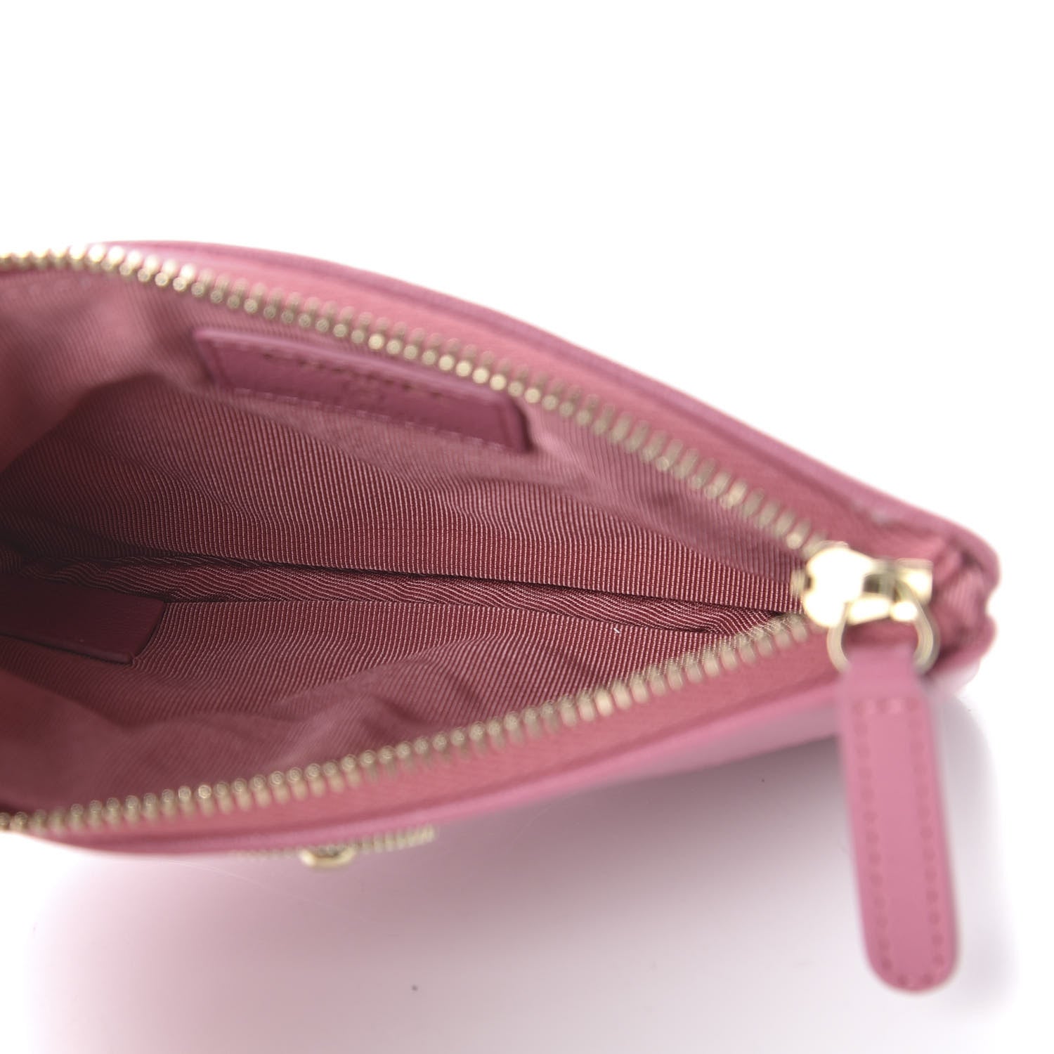 Chanel Sheepskin Quilted Small Vintage Mademoiselle Cosmetic Case Dark Pink 5 of 10