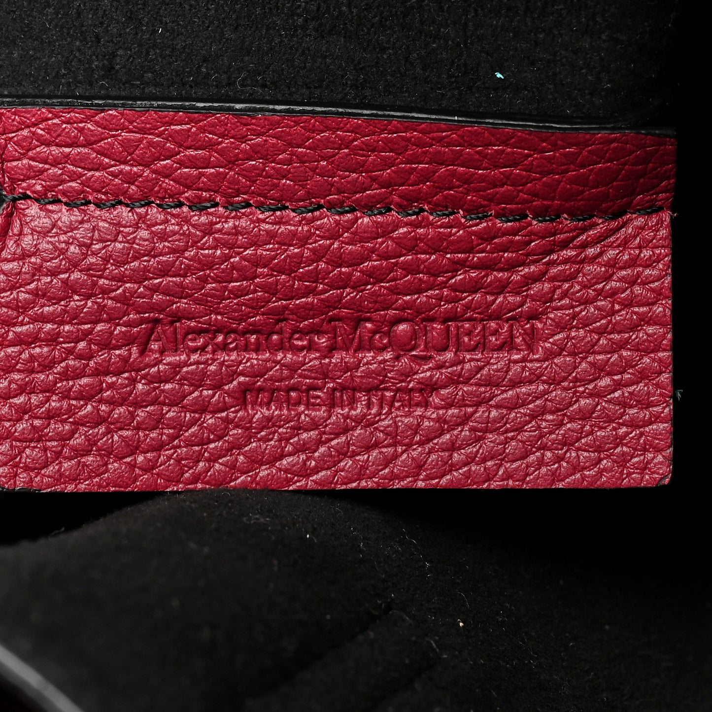 Grained Calfskin Skull Open Shopper Tote Burgundy