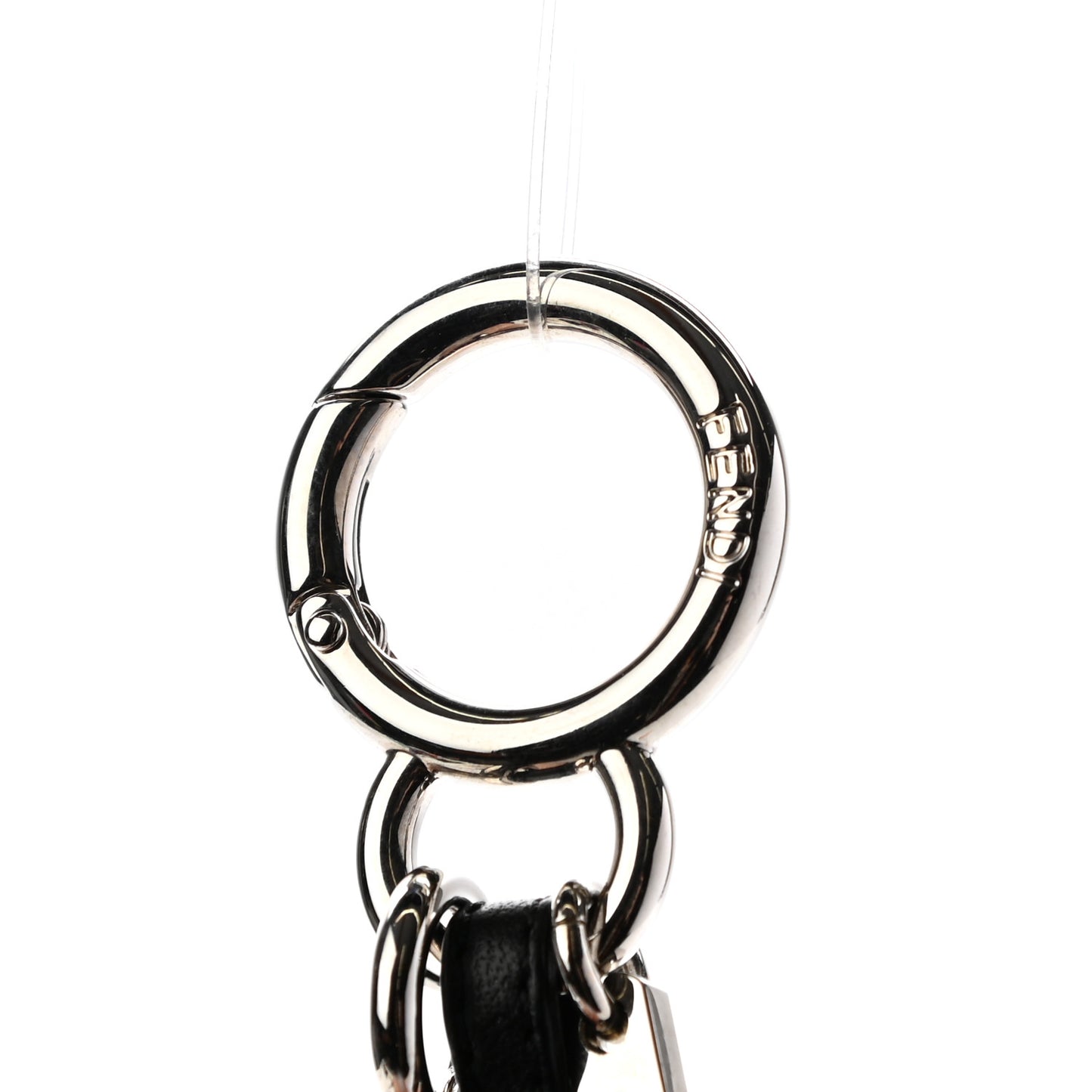 Fox Goat Mink Fur Nappa Crystal Studded Mini Karlito Tuxedo Bag Charm White Multicolor