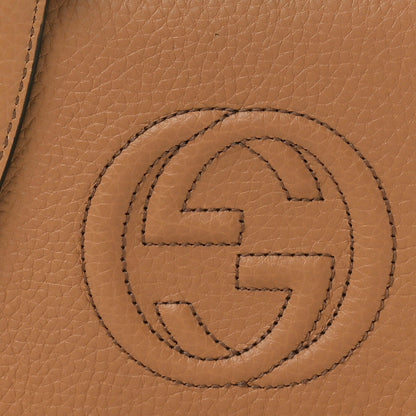 Gucci Pebbled Calfskin Soho Wallet On Chain Camelia 7 of 10