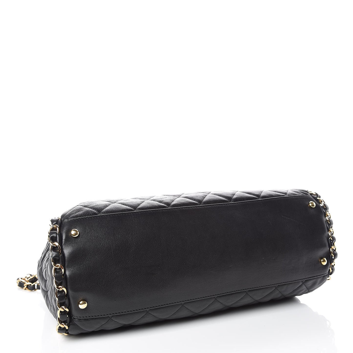 Calfskin Quilted Large Chain Me Hobo Black