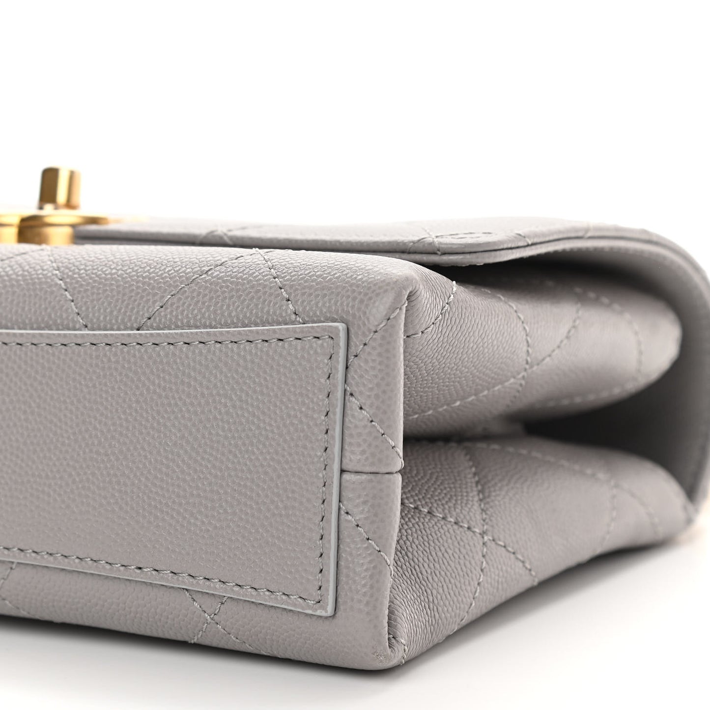 Caviar Quilted Mini Bracelet On Chain Flap Grey