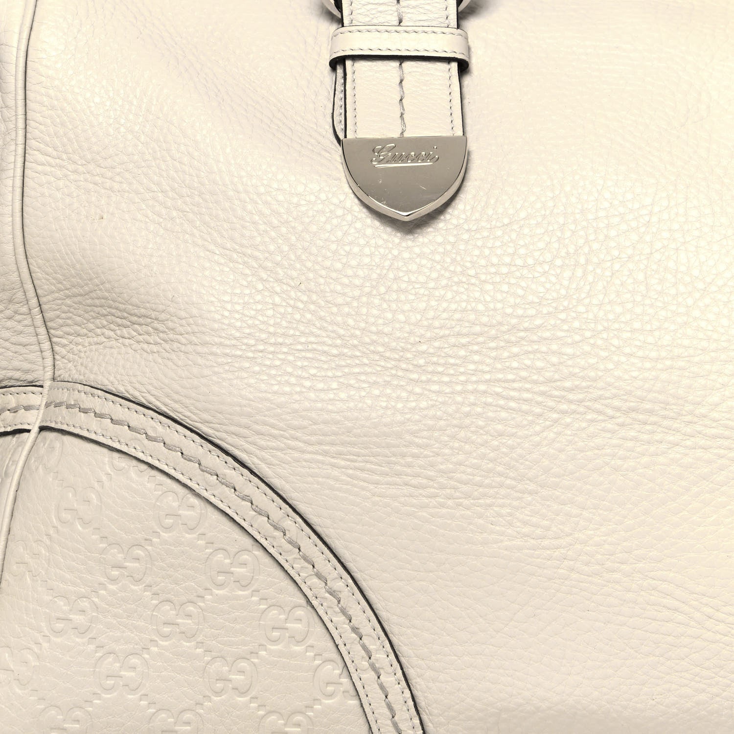 Gucci Calfskin Guccissima Large Signoria Tote Off White 8 of 13