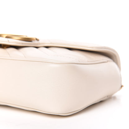 Gucci Calfskin Matelasse Super Mini GG Marmont Shoulder Bag White 10 of 11