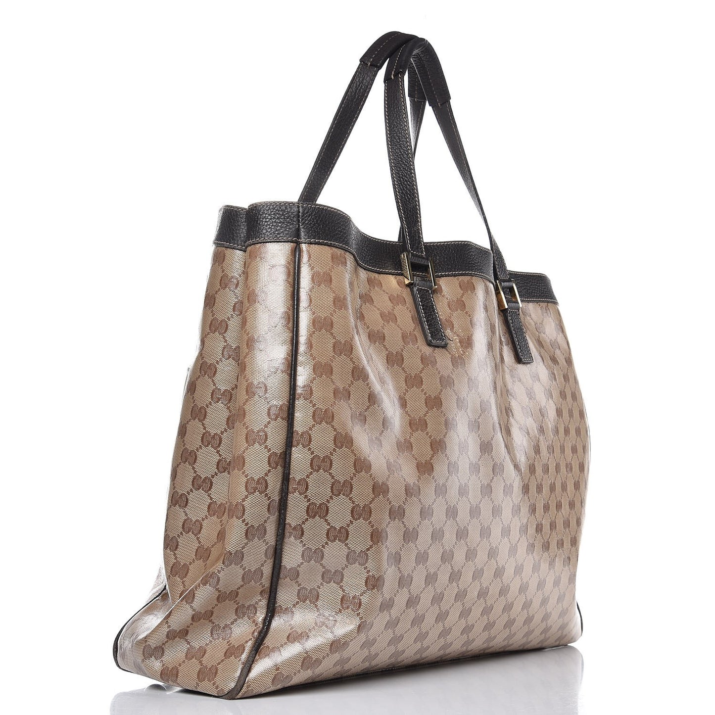 Crystal Monogram Tote Dark Brown