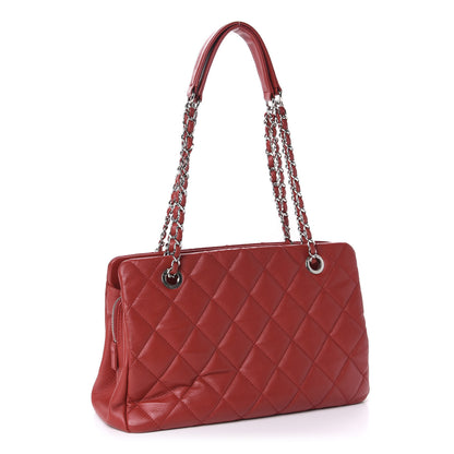 Chanel Caviar Quilted Timeless CC Shopping Tote Red 3 of 11