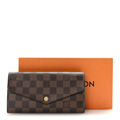 Louis Vuitton Damier Ebene Sarah Wallet NM Rose Ballerine 7 of 7