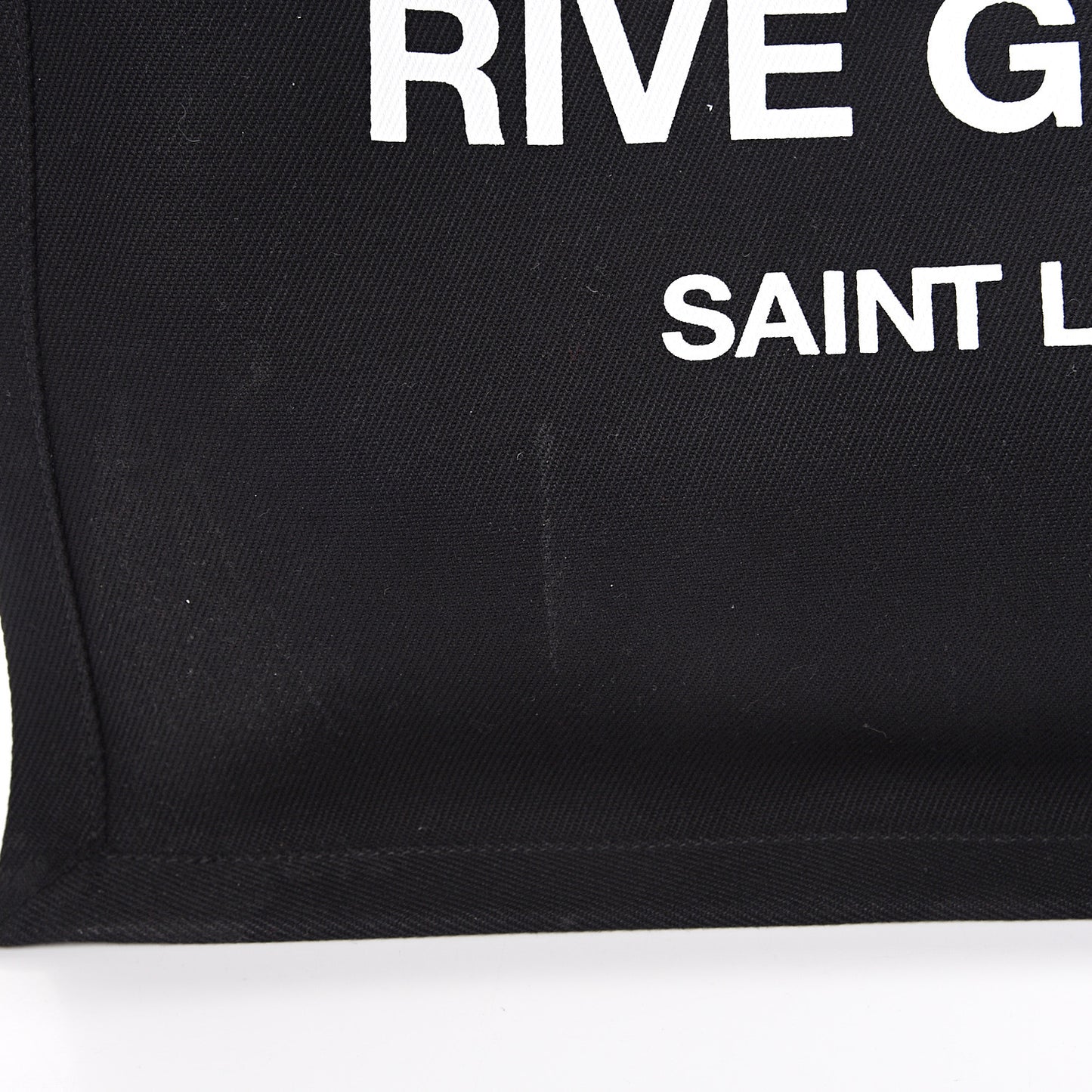Linen Calfskin Rive Gauche Tote Black