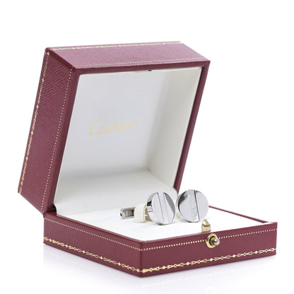 Cartier Sterling Silver Mother of Pearl LOVE Cufflinks 5 of 5