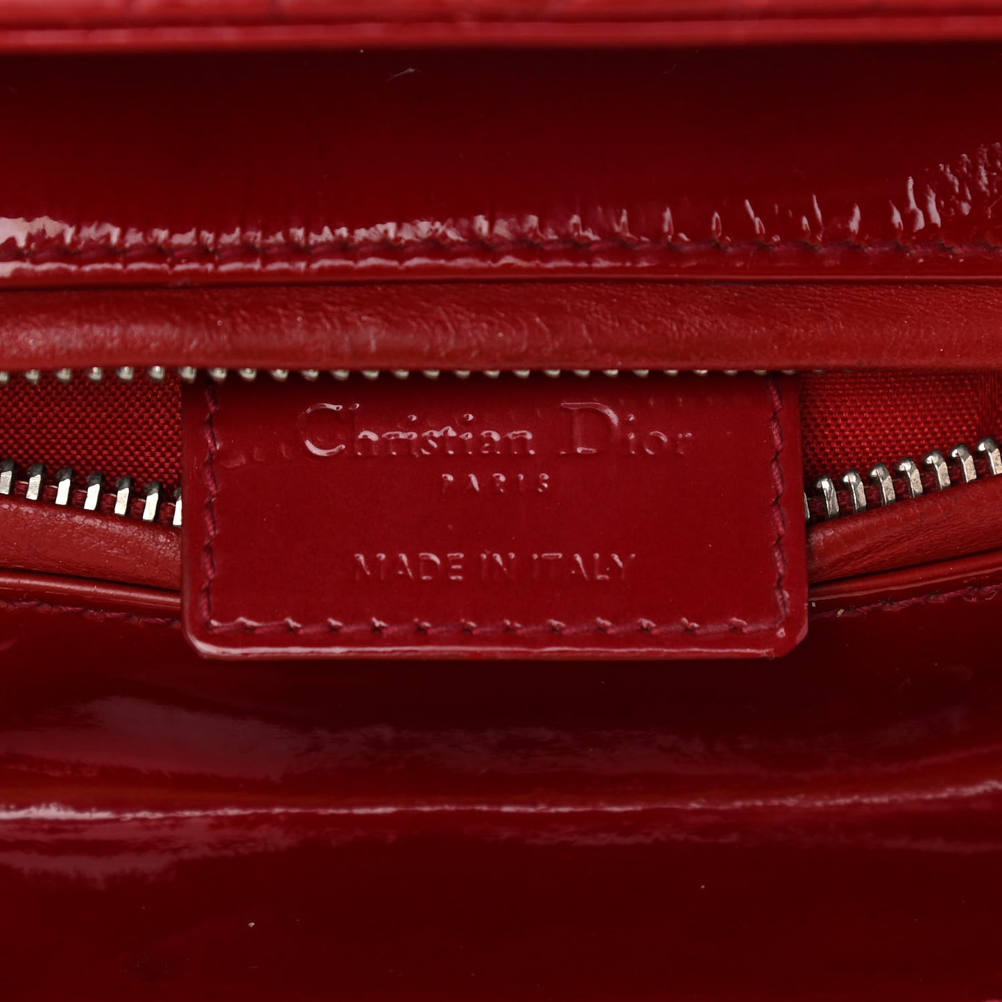 Patent Cannage Medium Lady Dior Red