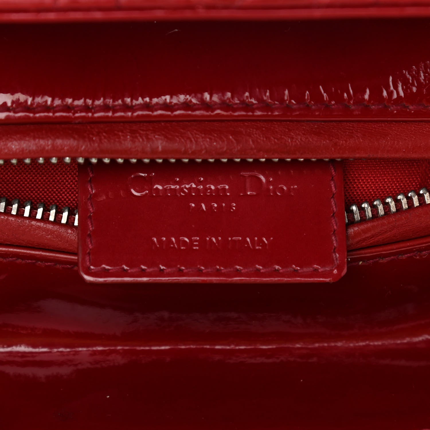Christian Dior Patent Cannage Medium Lady Dior Red 10 of 12