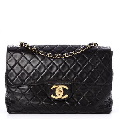 Chanel Lambskin Quilted XL Jumbo Single Flap Black 1 of 8