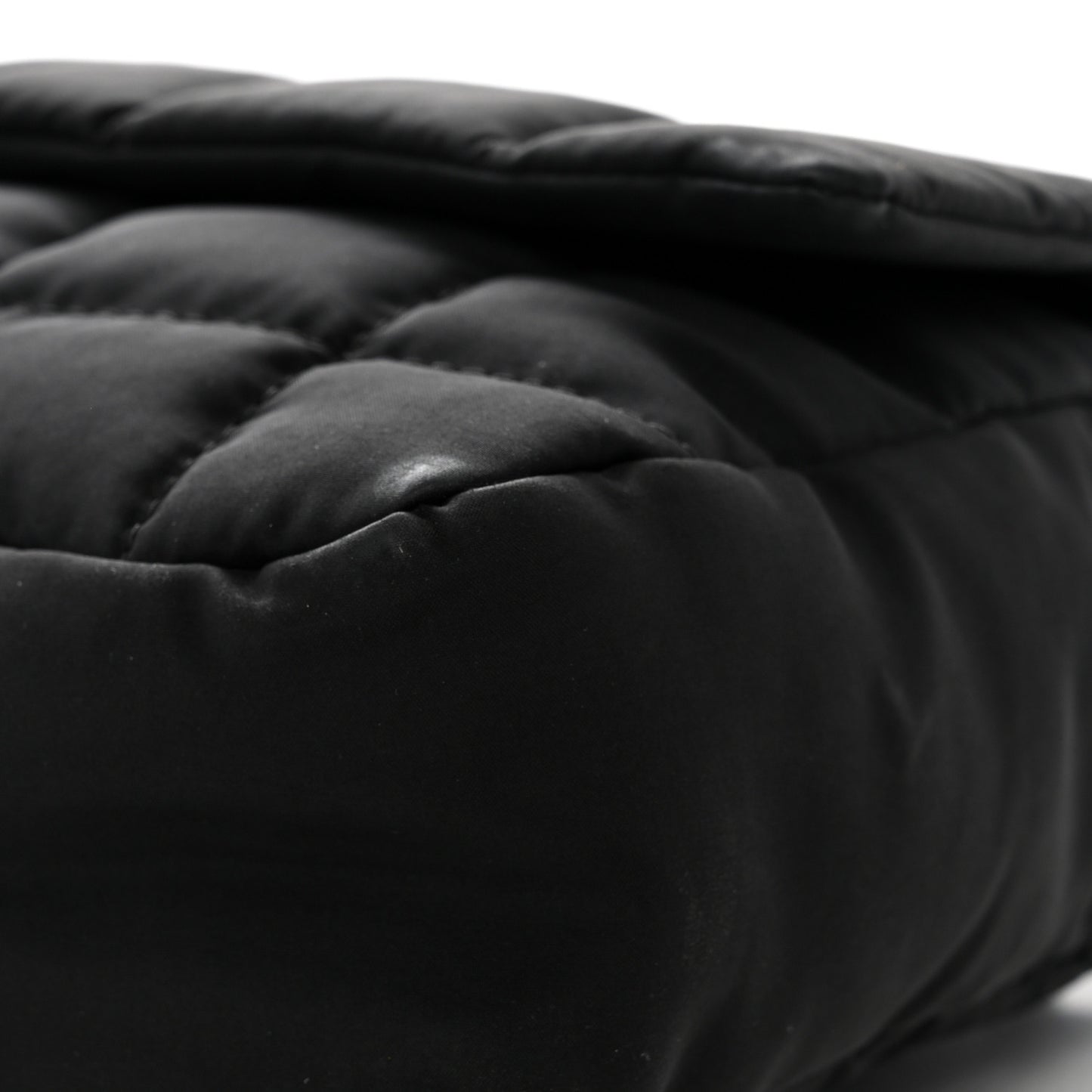 Nylon Square Quilted Flap Black