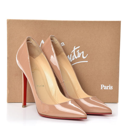 Christian Louboutin Patent Pigalle 120 Pumps 37.5 Nude 9 of 9
