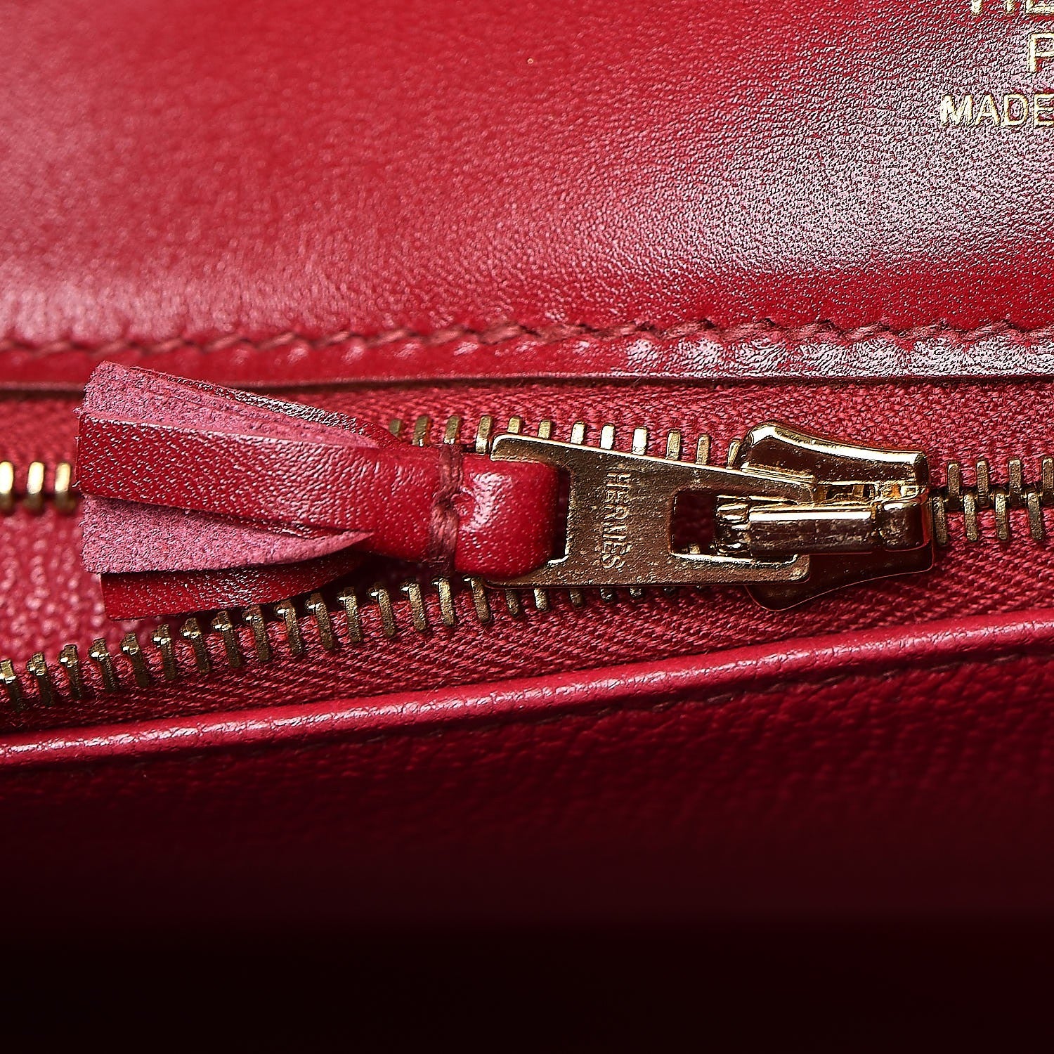 Hermes Tadelakt Ghillies Kelly 32 Rubis 22 of 39