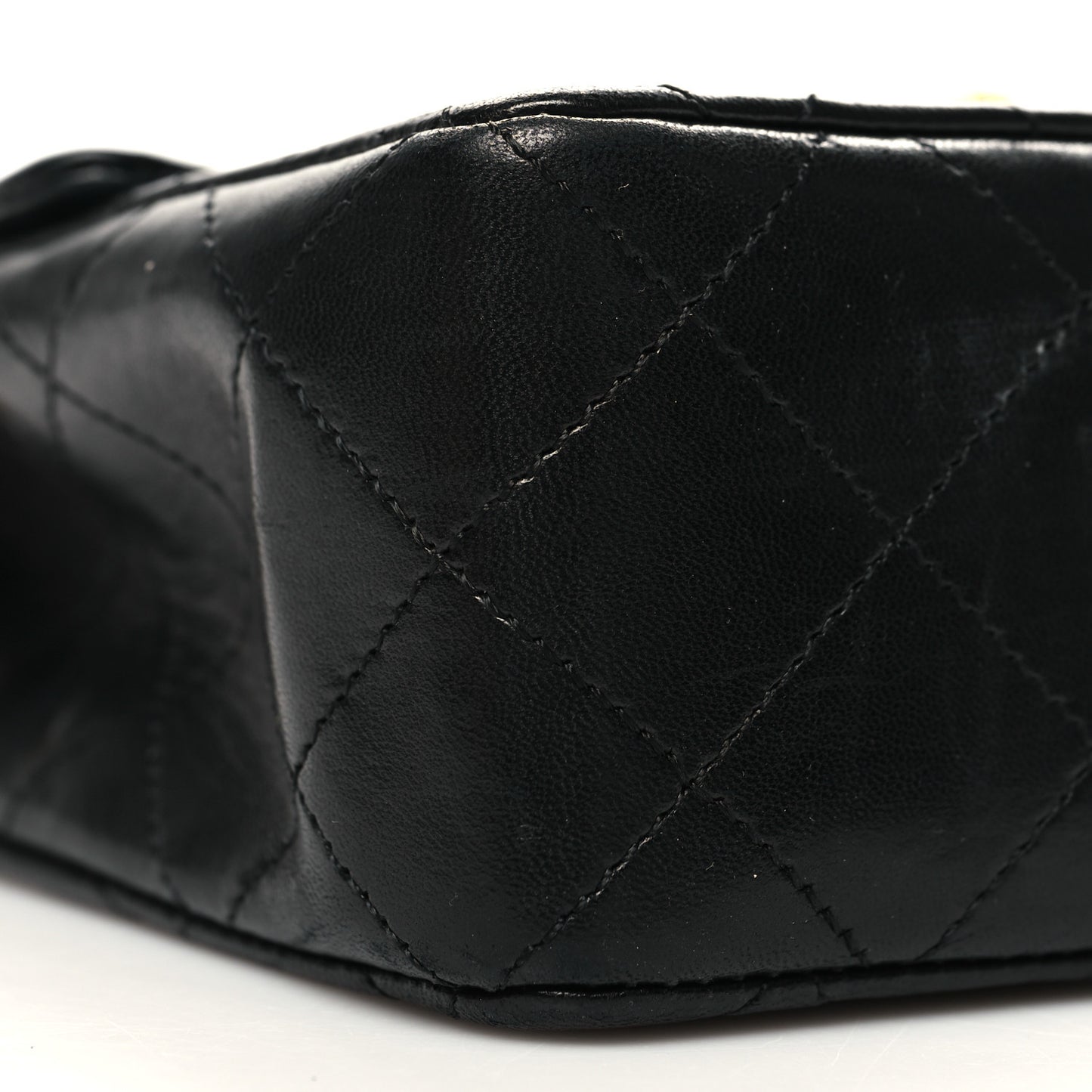 Lambskin Quilted Mini Square Flap Bag Black