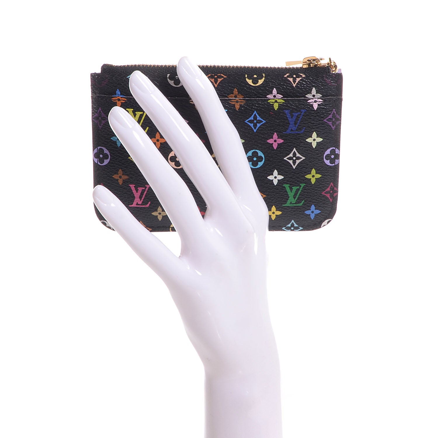 Louis Vuitton Monogram Multicolor Key Pouch Black Violet 2 of 8
